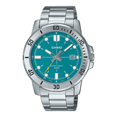 Casio Men's Watch Analog Blue Dial with Silver Stainless Steel Band, MTP-VD01D-3E2VUDF